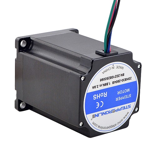 Short Shaft Nema 23 Bipolar 1.89Nm(267.65oz.in) 2.9A 57x57x76.5mm 4 Wires - 23HS30-2904S | StepperOnline AU