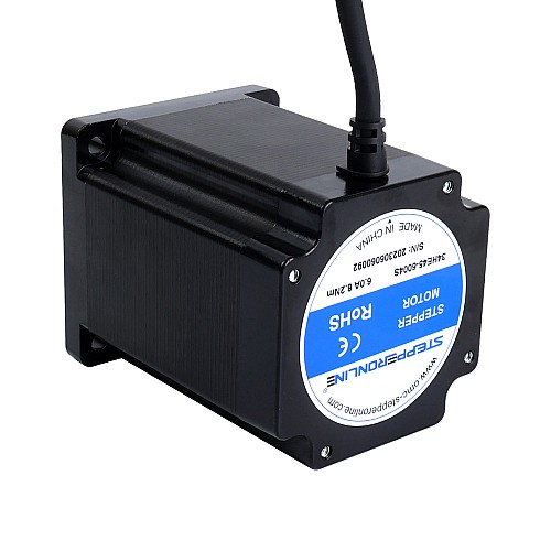 E Series Nema 34 Stepper Motor Bipolar 1.8deg 8.2Nm(1161.22oz.in) 6.0A 86x86x114mm 4 Wires - 34HE45-6004S | StepperOnline AU