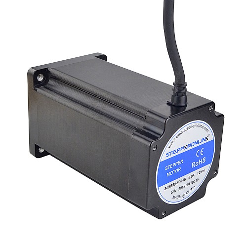 E Series Nema 34 Stepper Motor Bipolar 1.8deg 12.0Nm(1699.34oz.in) 6.0A 86x86x151.5mm 4 Wires - 34HE59-6004S | StepperOnline AU