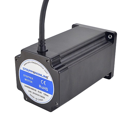 E Series Nema 34 Stepper Motor Bipolar 1.8deg 12.0Nm(1699.34oz.in) 6.0A 86x86x151.5mm 4 Wires - 34HE59-6004S | StepperOnline AU