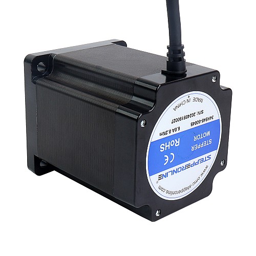 S Series Nema 34 Stepper Motor Bipolar 1.8deg 8.2Nm(1161.45oz.in) 6.0A 86x86x114mm 4 Wires - 34HS45-6004S | StepperOnline AU