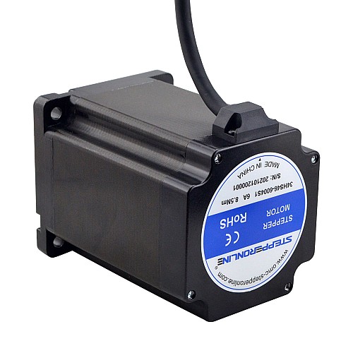 S Series Nema 34 Stepper Motor 8.5Nm(1204oz.in) 14mm Key-way Shaft 1m Cable - 34HS46-6004S1 | StepperOnline AU