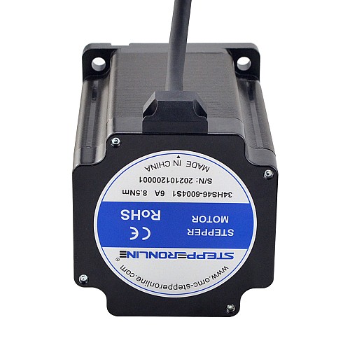 S Series Nema 34 Stepper Motor 8.5Nm(1204oz.in) 14mm Key-way Shaft 1m Cable - 34HS46-6004S1 | StepperOnline AU