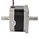 Dual Shaft Nema 34 Unipolar 1.8deg 2.2Nm(312oz.in) 2A 86x86x66mm 6 Wires - 34HS26-2006D | StepperOnline AU