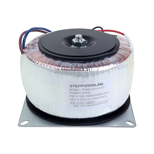 900VA Single-phase Toroidal Transformer 120VAC to 220VAC 4.10A 50/60Hz - TR900-A220-A120 | StepperOnline AU