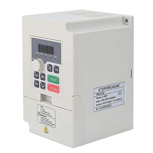 STEPPERONLINE CNC VFD 2.2KW 3HP 20A 110V Variable Frequency Drive Motor Inverter for Spindle Motor Speed Control - V70-2.2S1 | StepperOnline AU